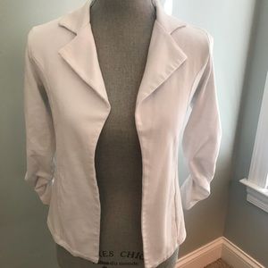 Necessities white 3/4 length sleeves fleece blazer